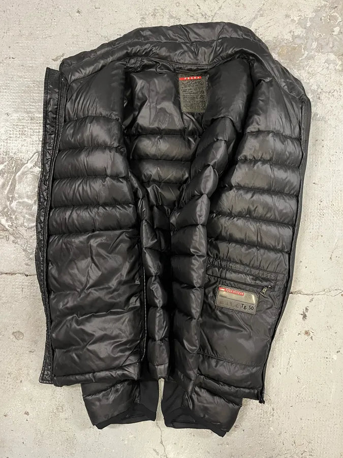 2000s Prada Linea Rossa Black Puffer Jacket oxqhUSM 5