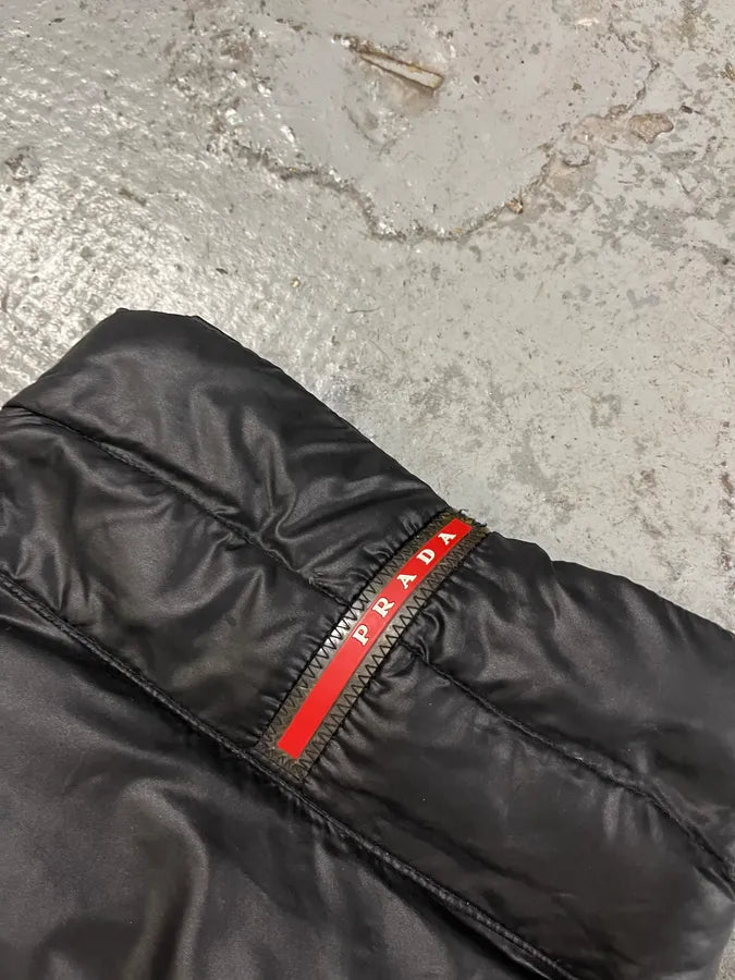 2000s Prada Linea Rossa Black Puffer Jacket oxqhUSM 7