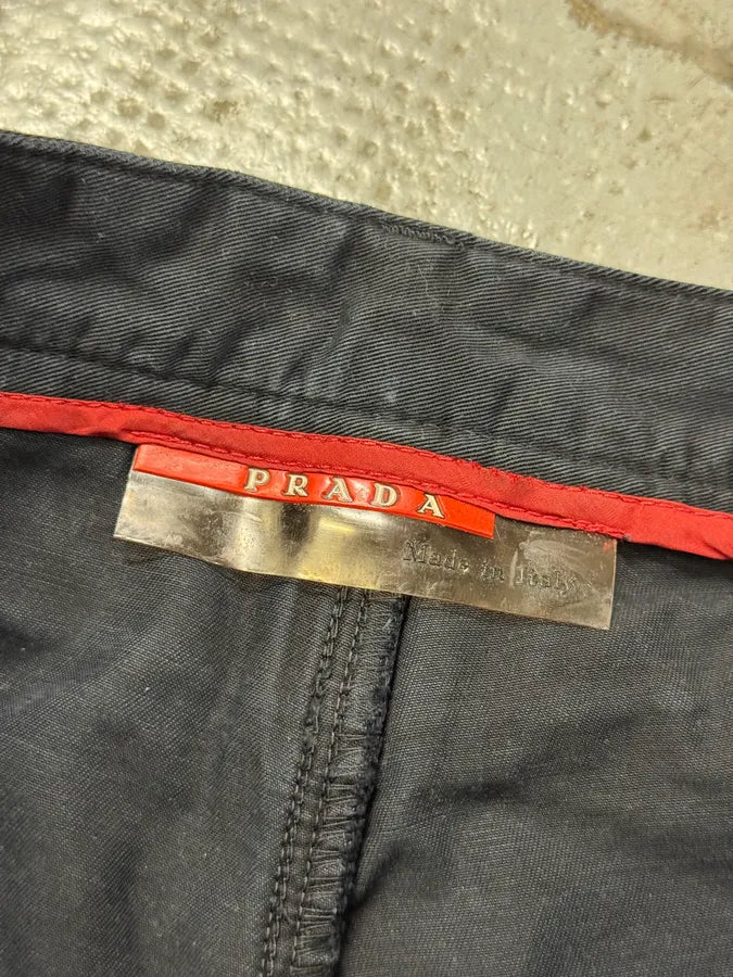 2000s Prada Linea Rossa Black Shorts DZxrNrX 8