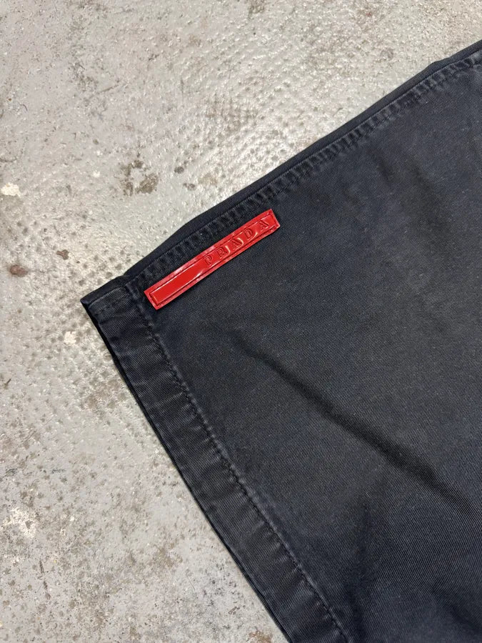 2000s Prada Linea Rossa Black Shorts DZxrNrX 9