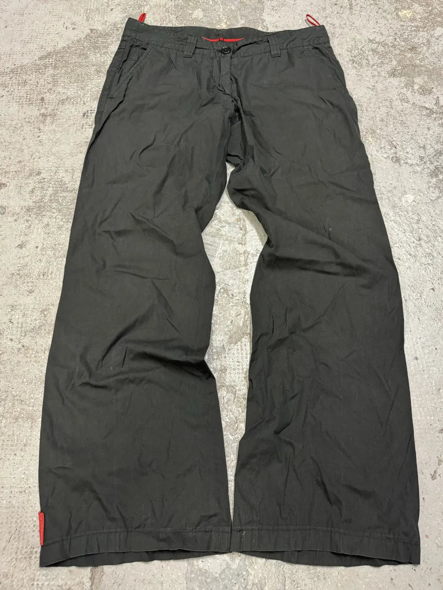 2000s Prada Linea Rossa Black Soft Pants PdKetgP 0