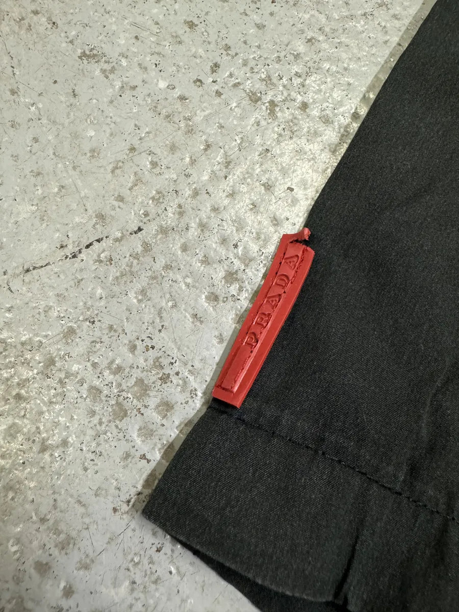 2000s Prada Linea Rossa Black Soft Pants PdKetgP 8
