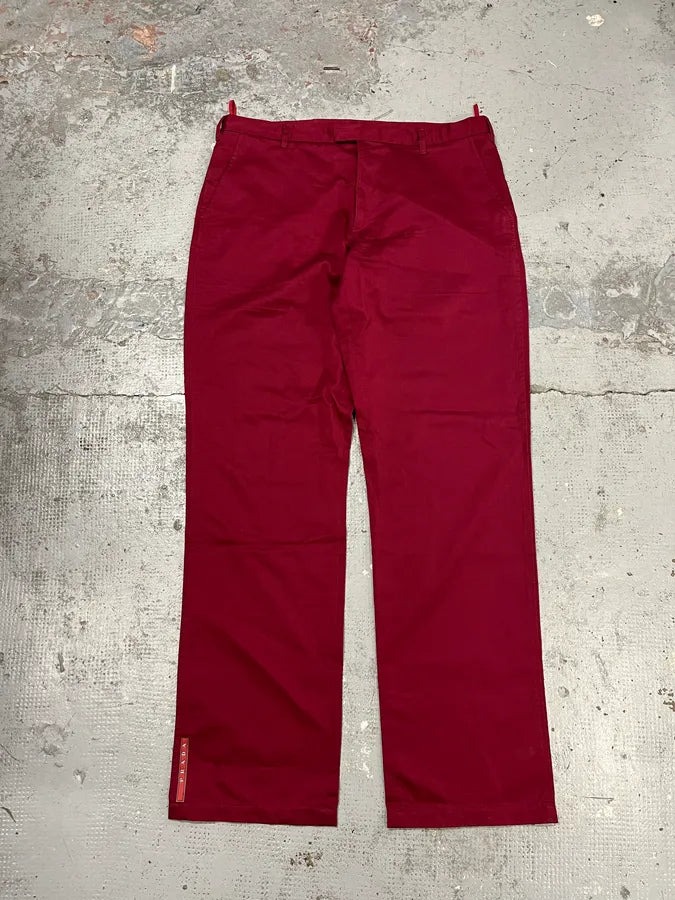 2000s Prada Linea Rossa Bordeaux Red Cozy Pants tTqHsnw 0