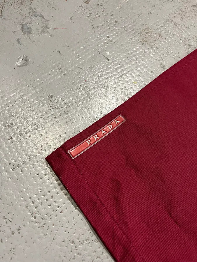 2000s Prada Linea Rossa Bordeaux Red Cozy Pants tTqHsnw 1