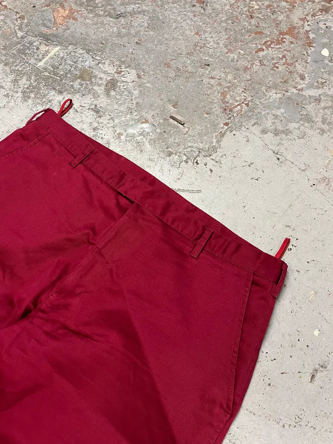 2000s Prada Linea Rossa Bordeaux Red Cozy Pants tTqHsnw 2