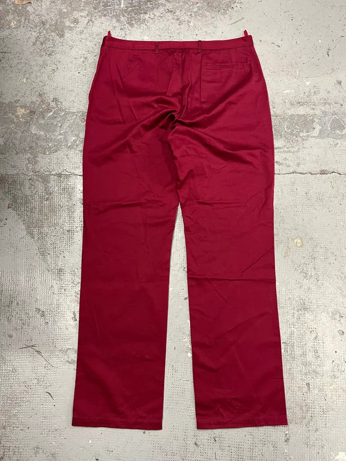 2000s Prada Linea Rossa Bordeaux Red Cozy Pants tTqHsnw 4