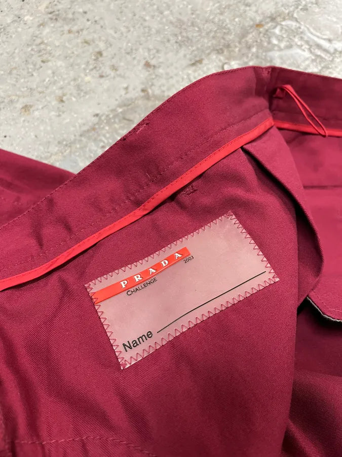2000s Prada Linea Rossa Bordeaux Red Cozy Pants tTqHsnw 6