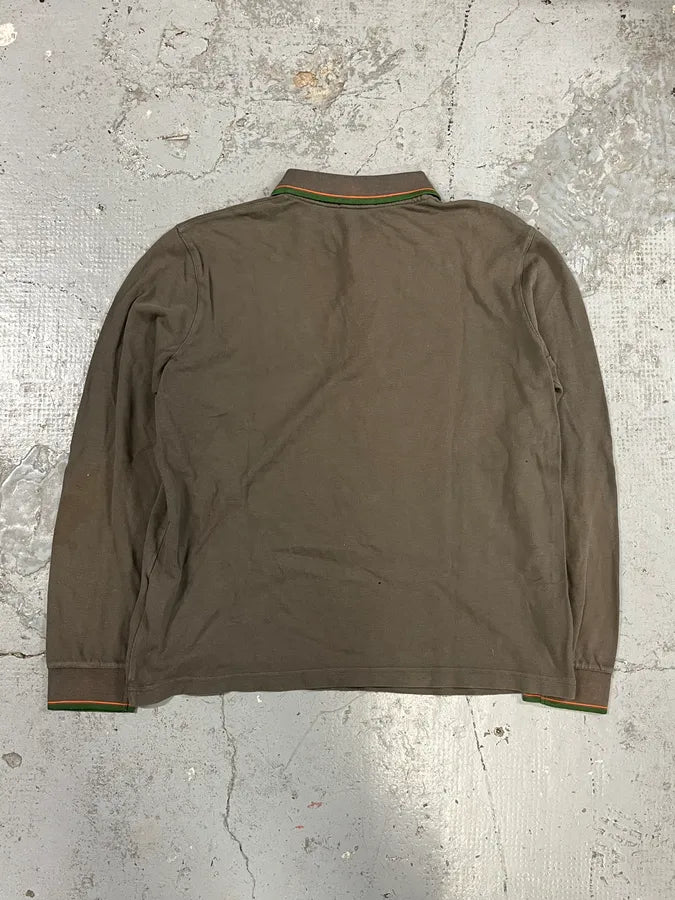 2000s Prada Linea Rossa Brown Polo Shirt pKMVgNO 5