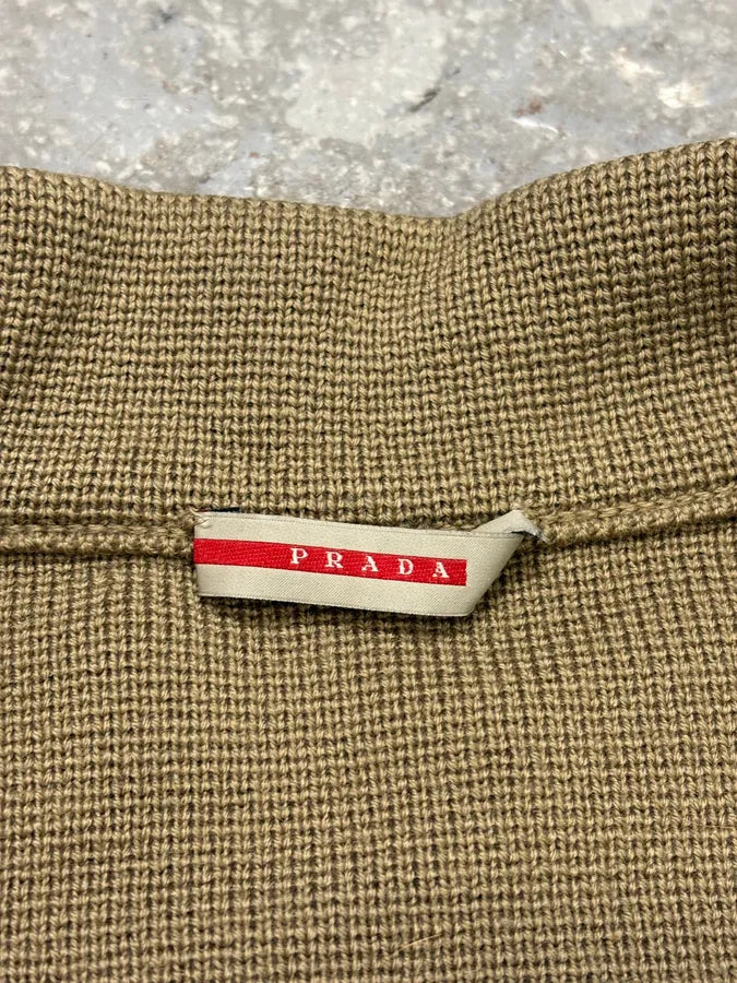 2000s Prada Linea Rossa Camel Zip-up Sweater Dvmbpyl 8