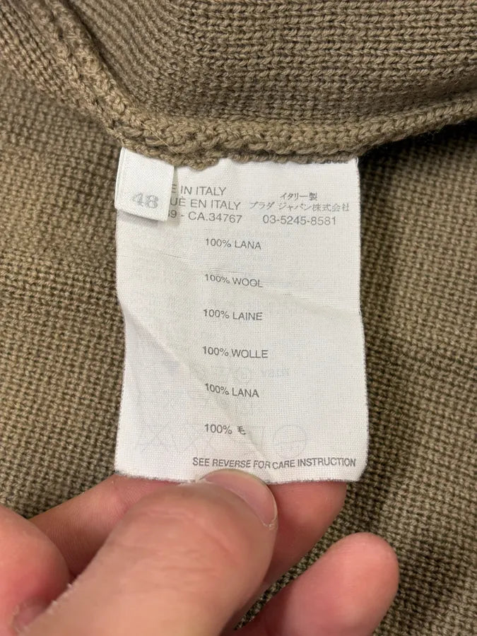 2000s Prada Linea Rossa Camel Zip-up Sweater Dvmbpyl 9