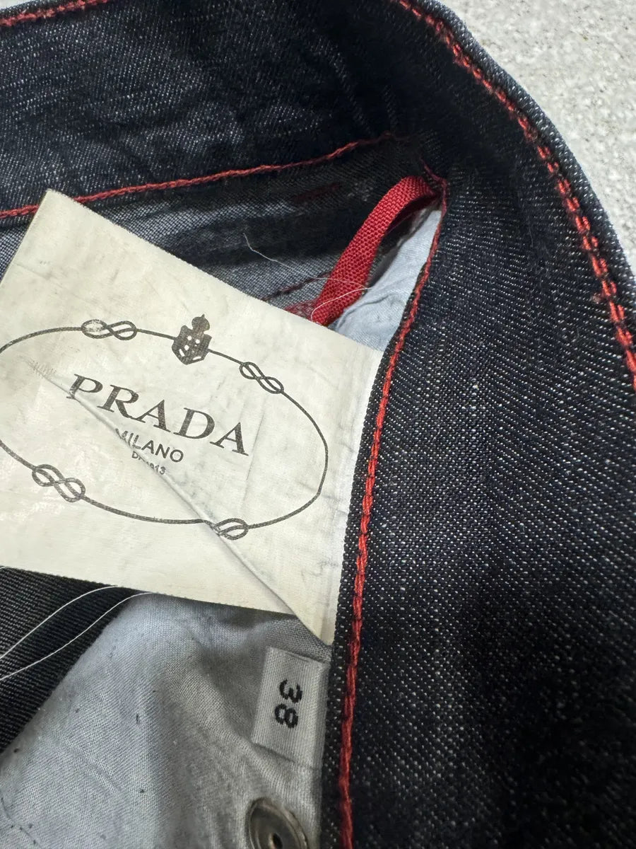 2000s Prada Linea Rossa Cozy Navy Pants (L) 10