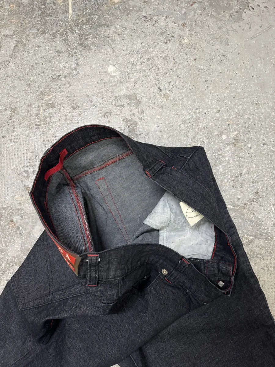 2000s Prada Linea Rossa Cozy Navy Pants (L) 4