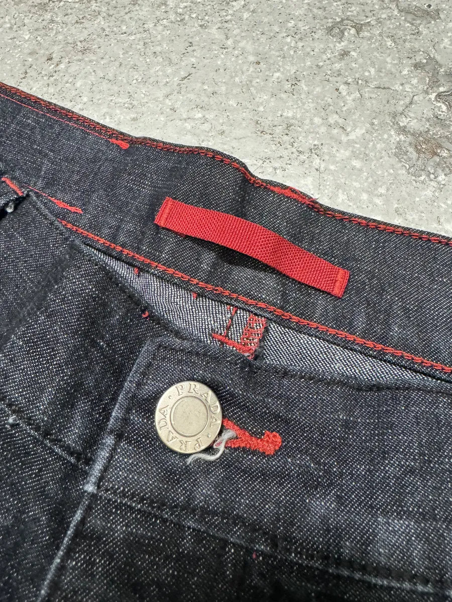 2000s Prada Linea Rossa Cozy Navy Pants (L) 5