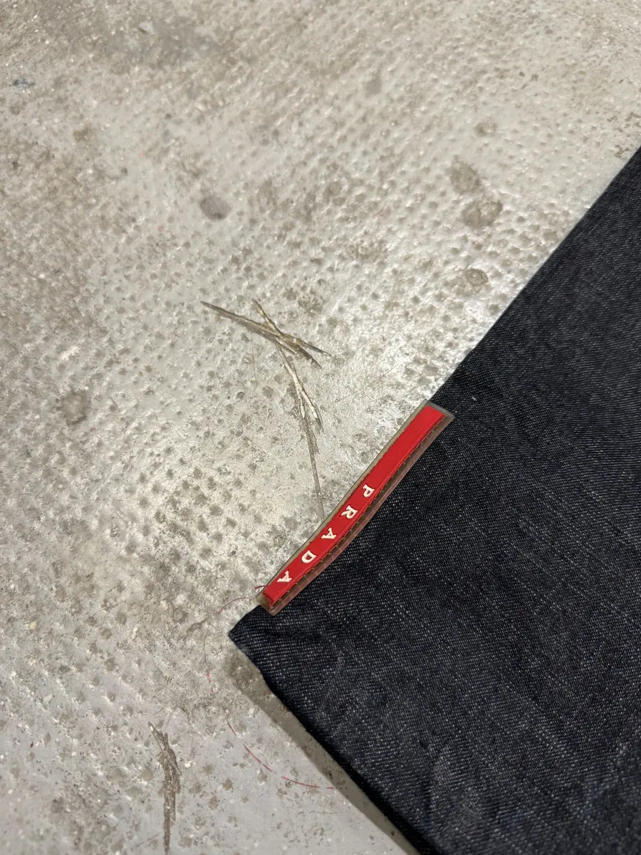 2000s Prada Linea Rossa Cozy Navy Pants (L) 8