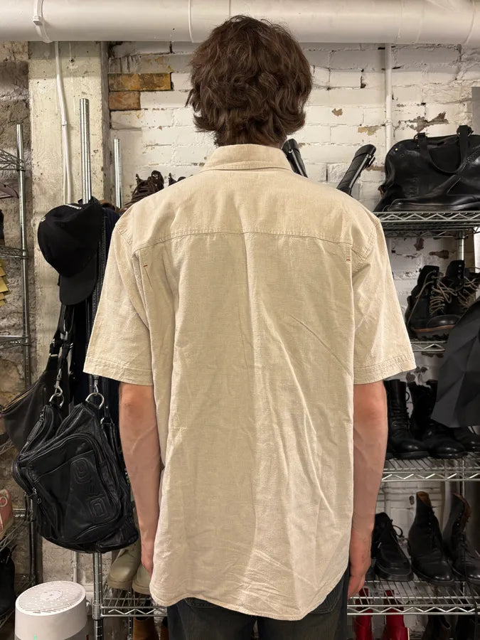 2000s Prada Linea Rossa Creamy Short Sleeves Shirt Button Up (S/M) xHSNhSy 2