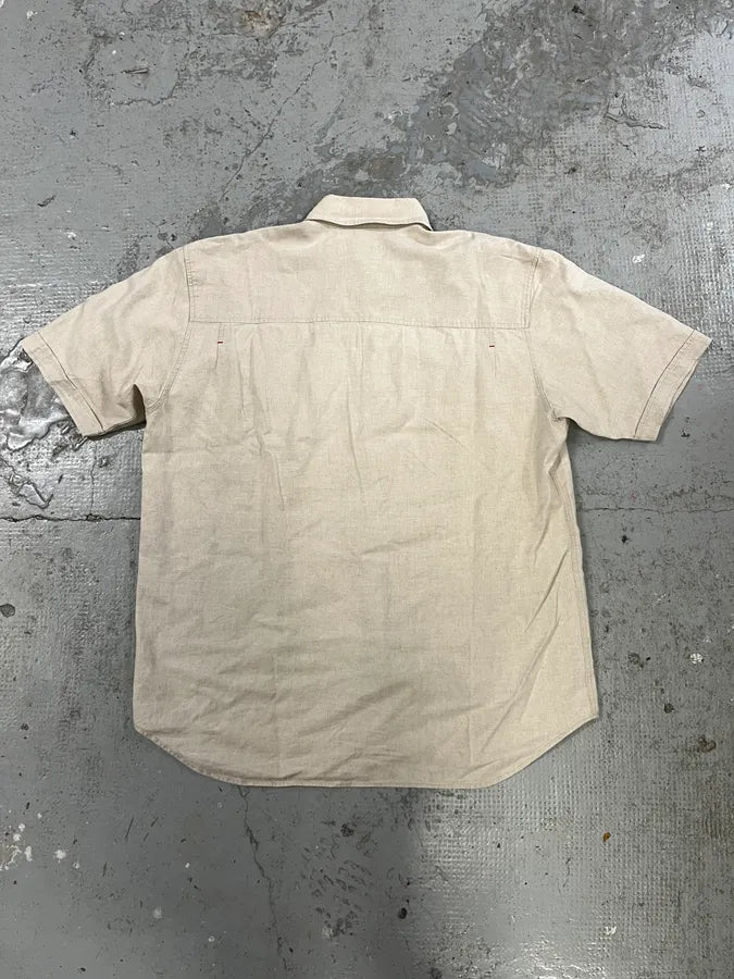 2000s Prada Linea Rossa Creamy Short Sleeves Shirt Button Up (S/M) xHSNhSy 5