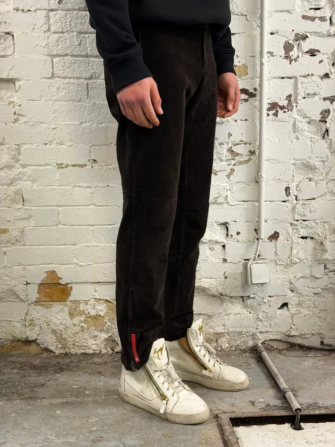 2000s Prada Linea Rossa Dark Brown Corduroy Pants VoICfNh 2