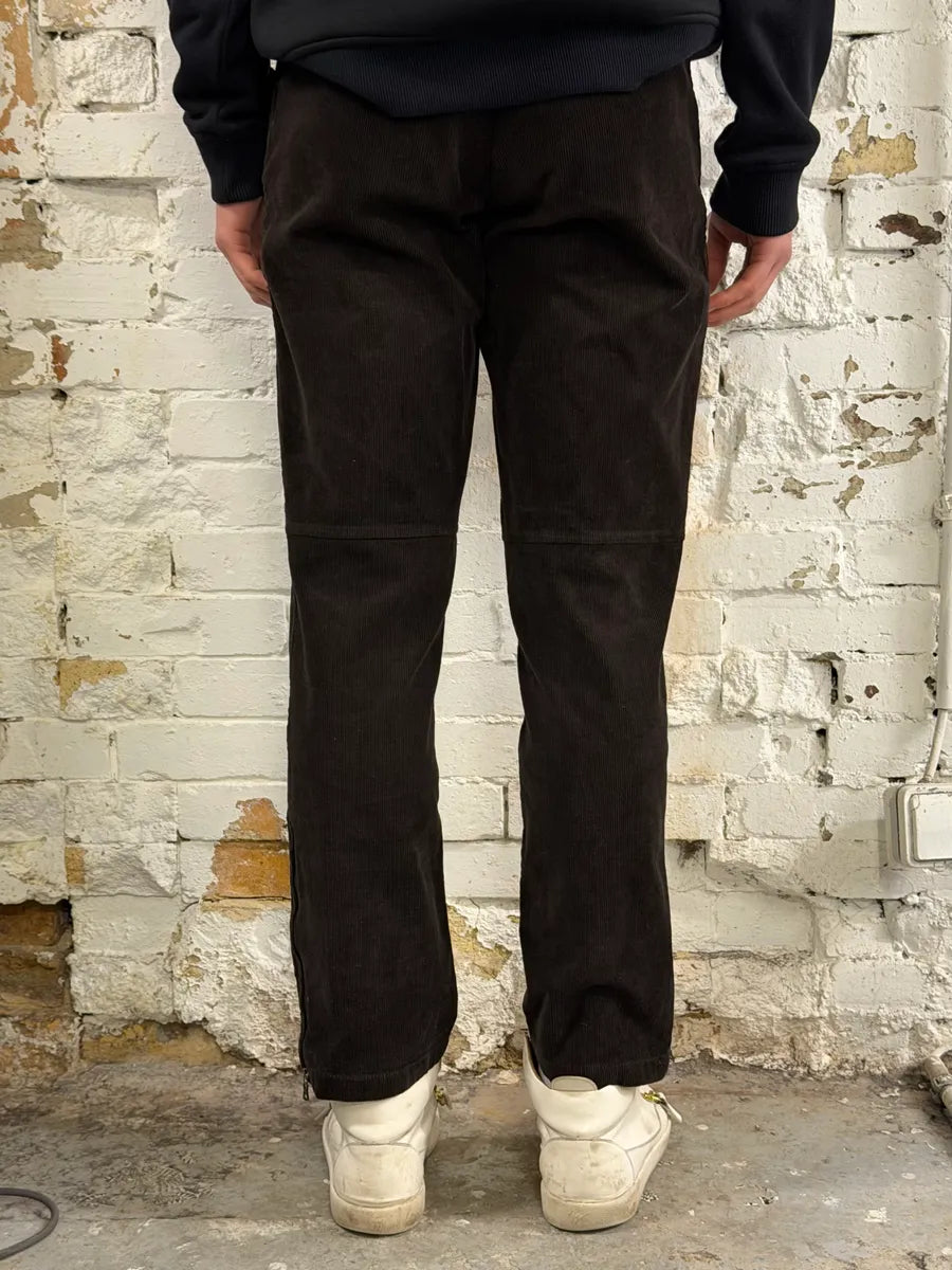 2000s Prada Linea Rossa Dark Brown Corduroy Pants VoICfNh 3