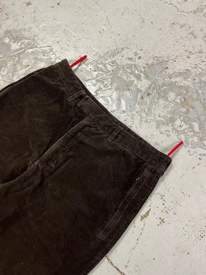 2000s Prada Linea Rossa Dark Brown Corduroy Pants VoICfNh 5