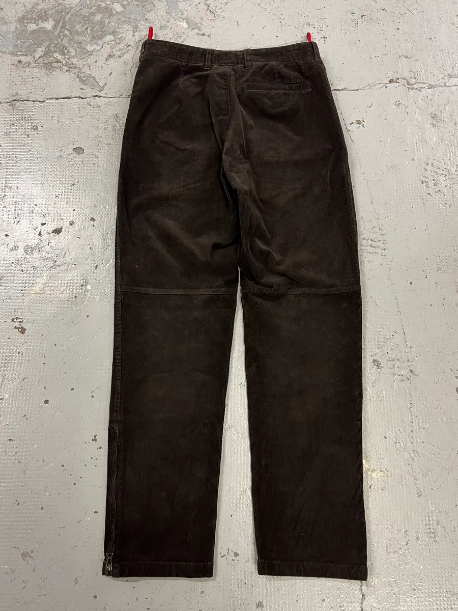 2000s Prada Linea Rossa Dark Brown Corduroy Pants VoICfNh 8