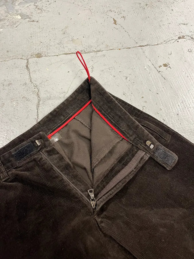 2000s Prada Linea Rossa Dark Brown Corduroy Pants VoICfNh 9