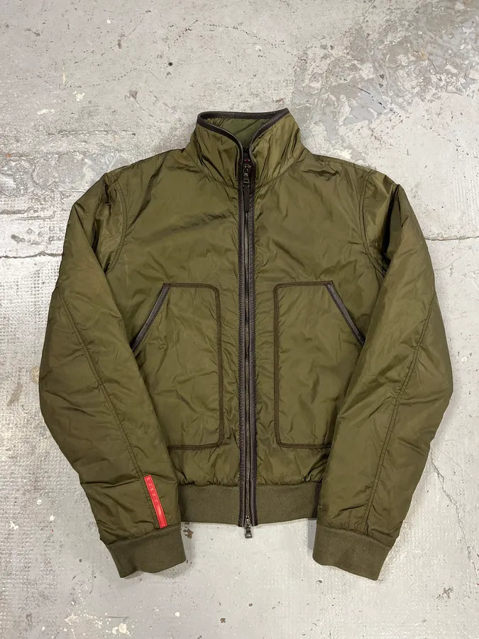 2000s Prada Linea Rossa Green Nylon Jacket SjpEfYJ 0