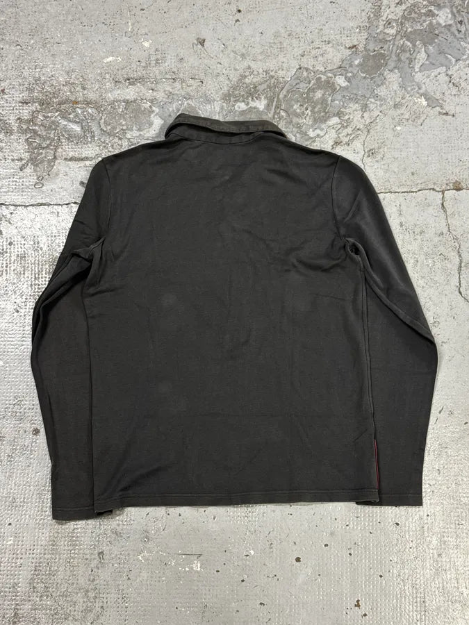 2000s Prada Linea Rossa Grey Classic Longsleeve Polo MPHCvIX 3