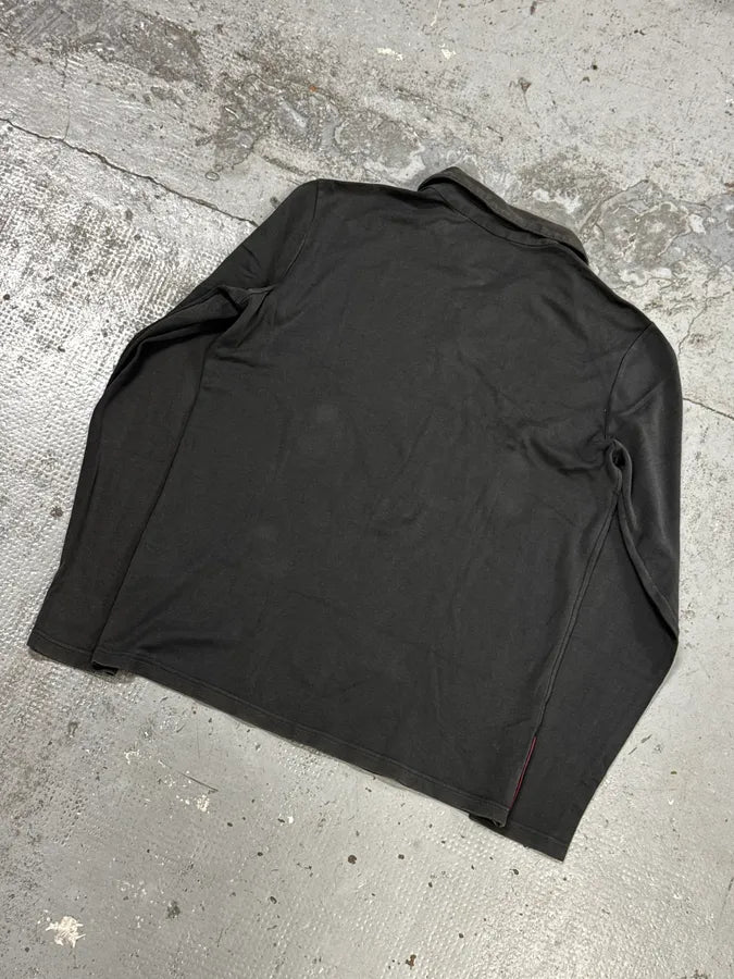 2000s Prada Linea Rossa Grey Classic Longsleeve Polo MPHCvIX 5