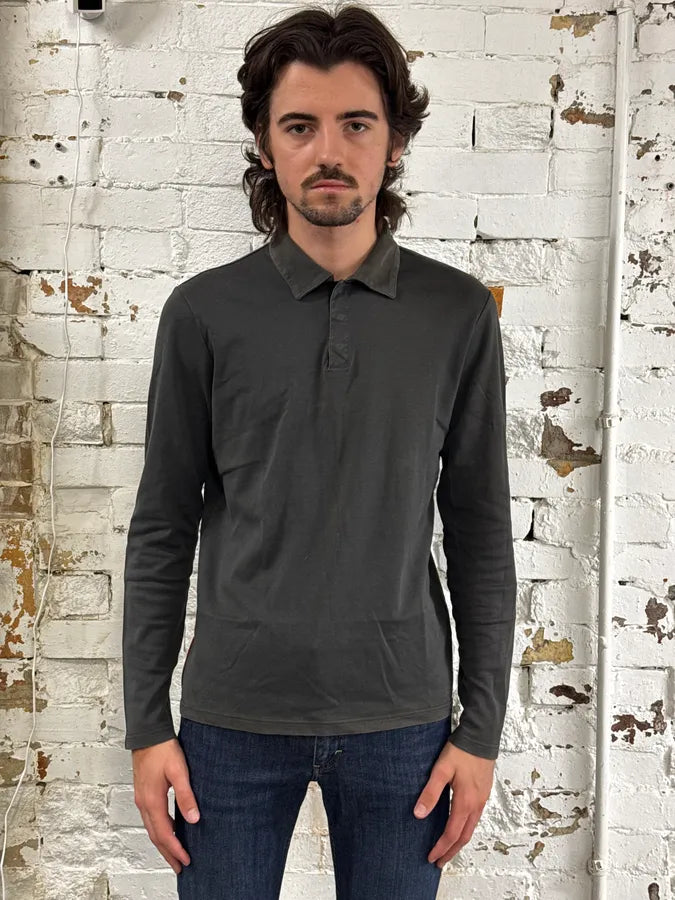 2000s Prada Linea Rossa Grey Classic Longsleeve Polo MPHCvIX 1