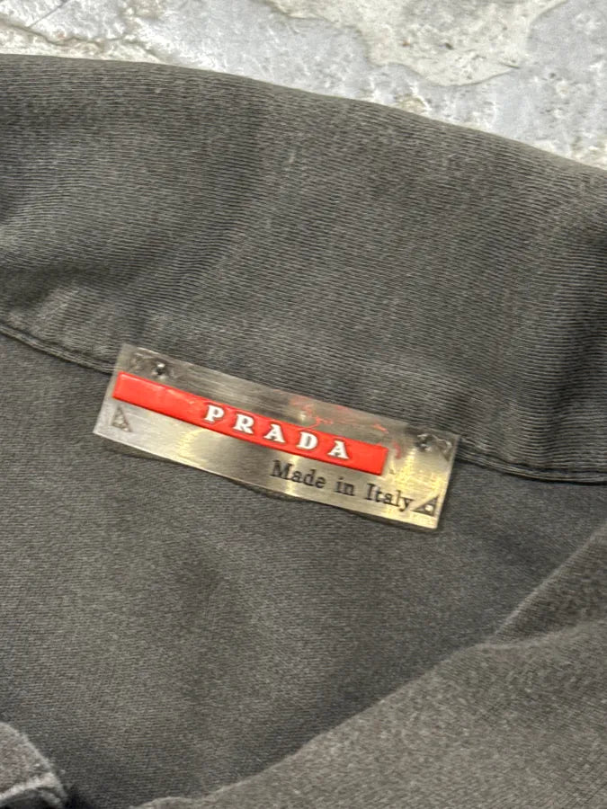 2000s Prada Linea Rossa Grey Classic Longsleeve Polo MPHCvIX 9
