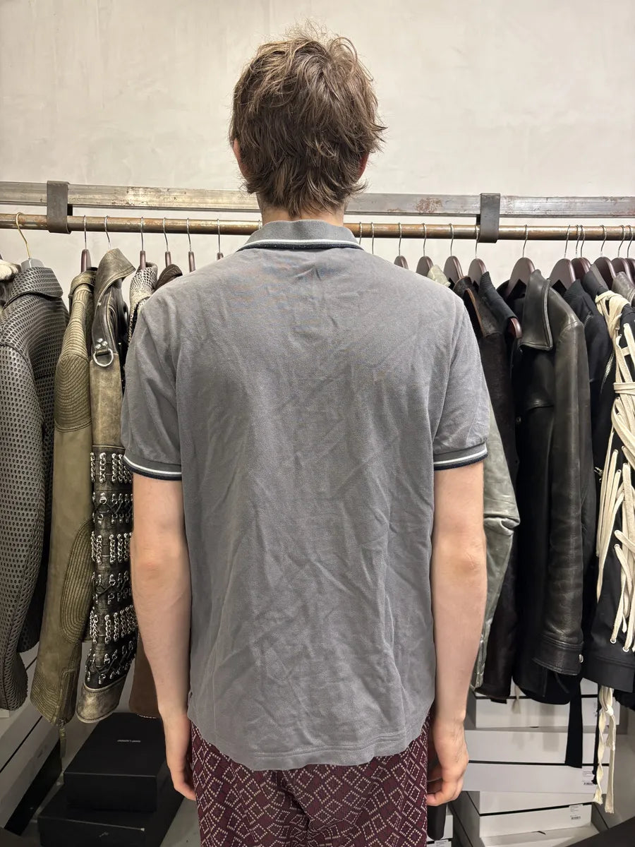 2000s Prada Linea Rossa Grey Polo Shirt jEHSNzp 3