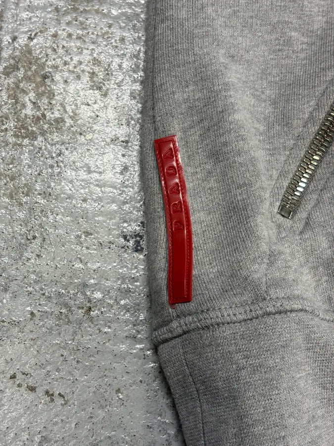 2000s Prada Linea Rossa Grey Zip-up Hoodie kgnTENw 9