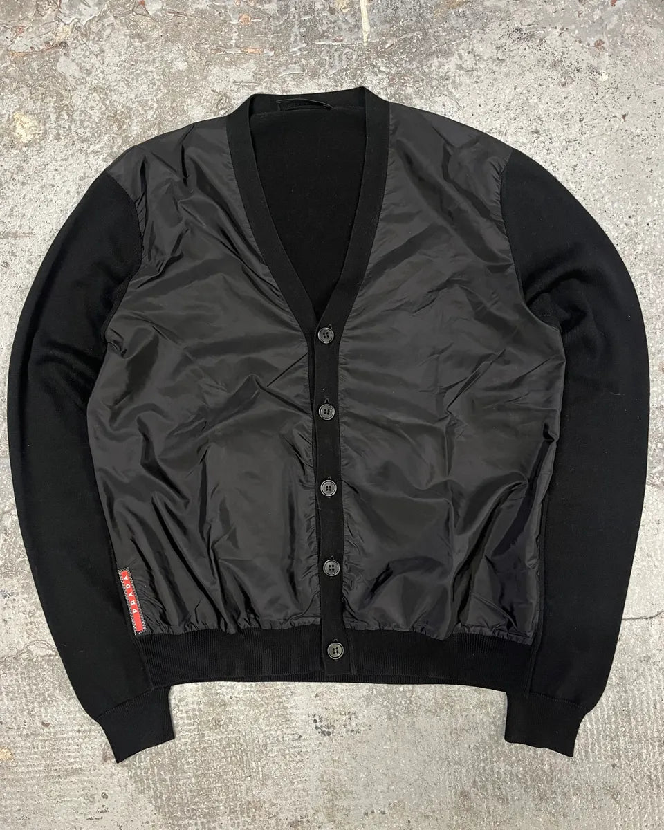 2000s Prada Linea Rossa Hybrid Nylon Cardigan ygXfZPA 0