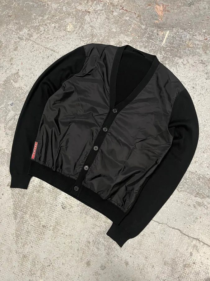 2000s Prada Linea Rossa Hybrid Nylon Cardigan ygXfZPA 3