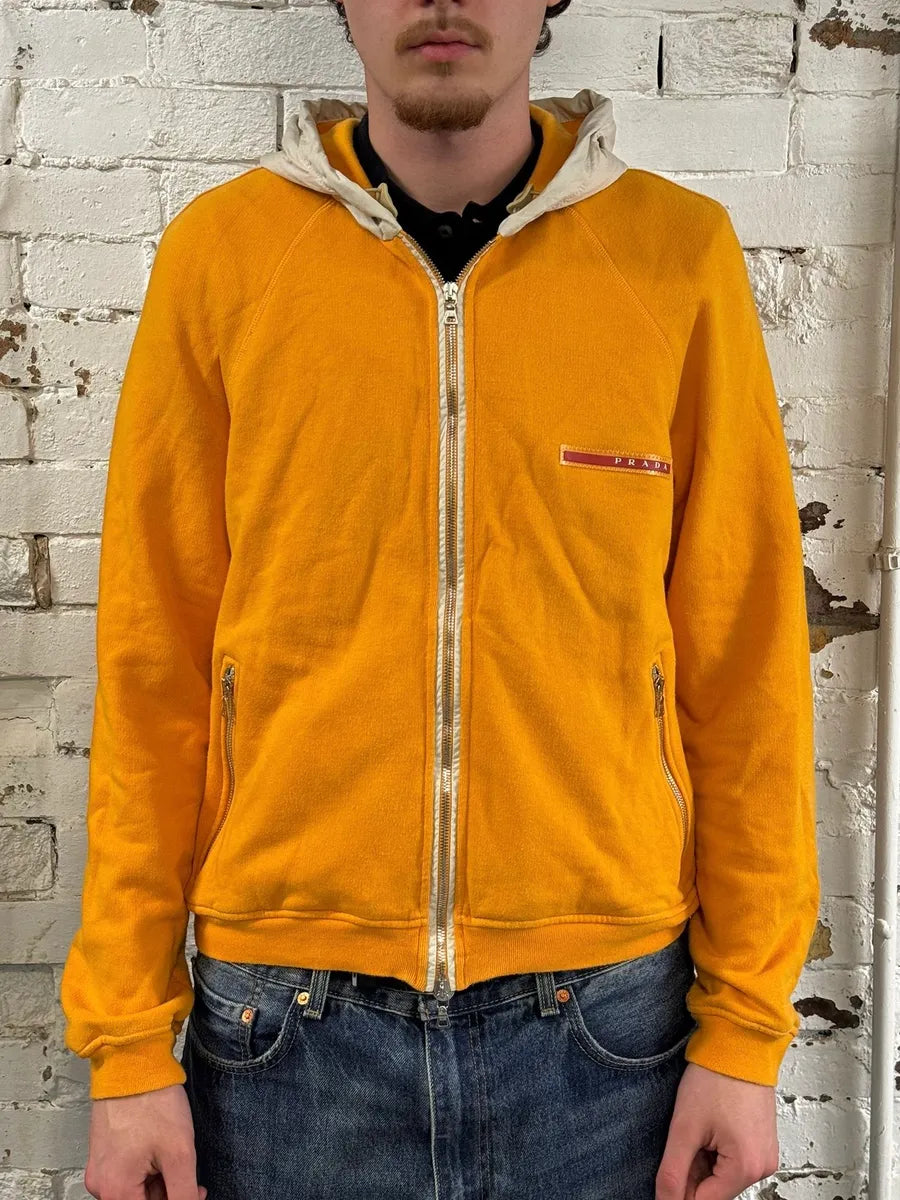 2000s Prada Linea Rossa Hybrid Orange Zip-up Hoodie IjqwHhL 1