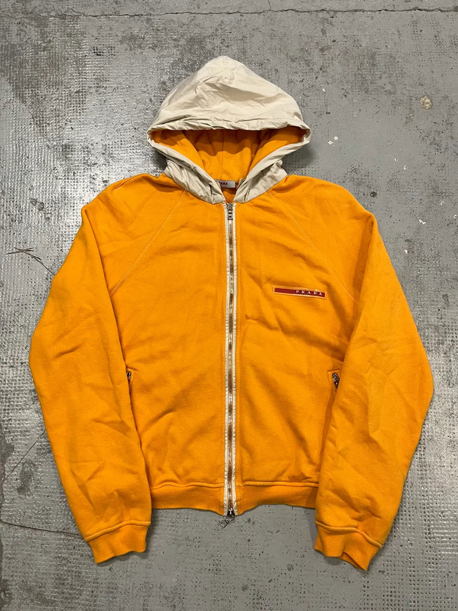 2000s Prada Linea Rossa Hybrid Orange Zip-up Hoodie IjqwHhL 3