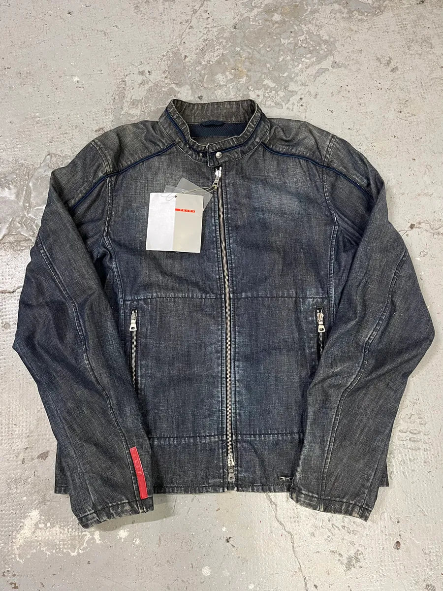 2000s Prada Linea Rossa Light Denim Jacket (L) PNJHwDa 0