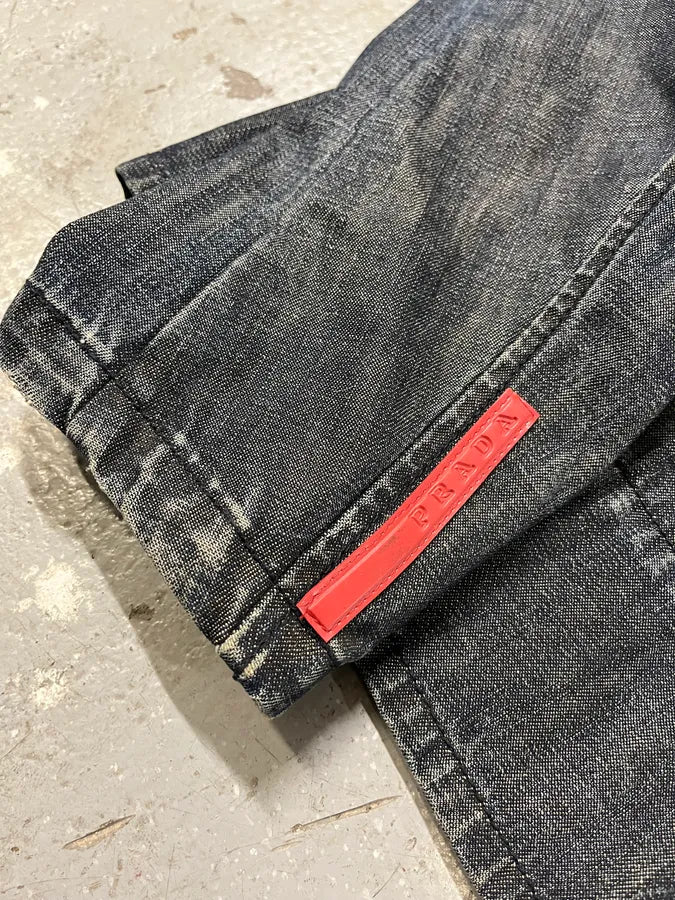 2000s Prada Linea Rossa Light Denim Jacket (L) PNJHwDa 13