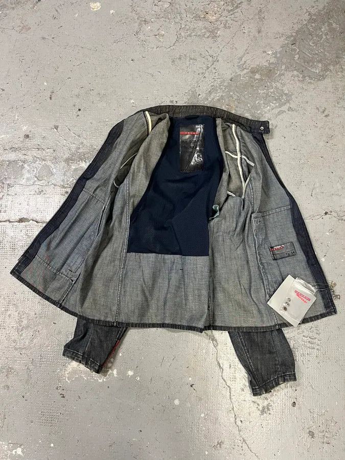 2000s Prada Linea Rossa Light Denim Jacket (L) PNJHwDa 15