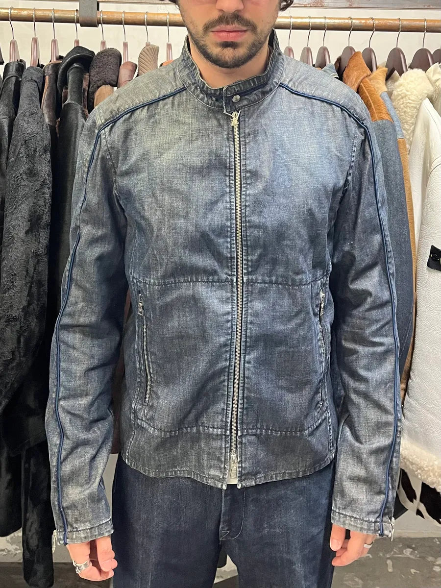 2000s Prada Linea Rossa Light Denim Jacket (L) PNJHwDa 2