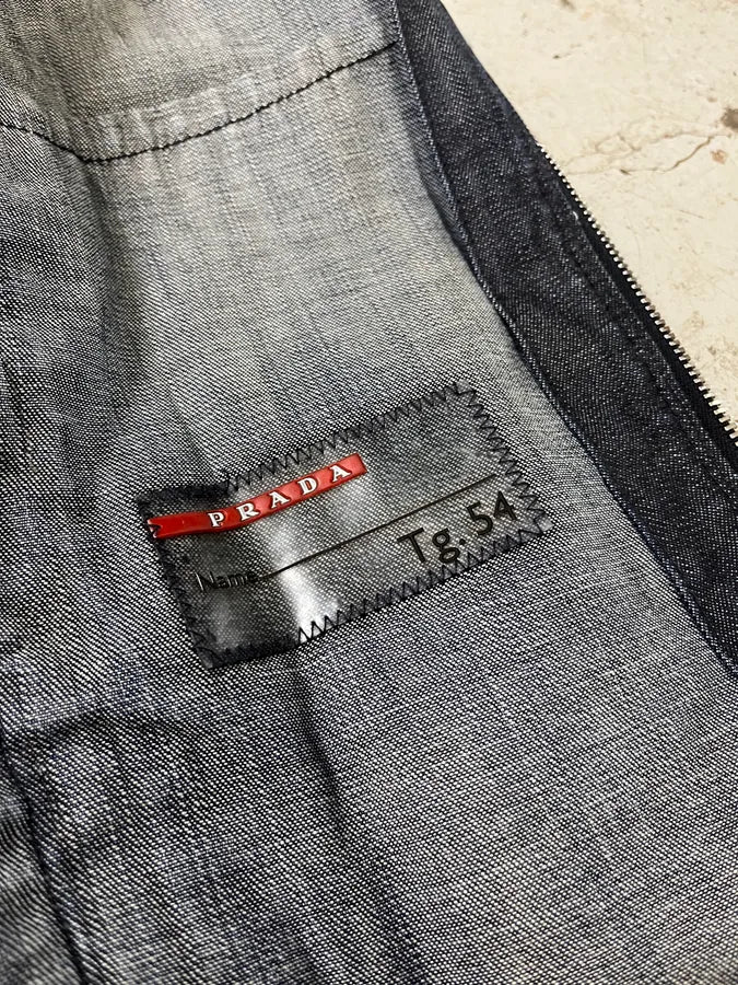 2000s Prada Linea Rossa Light Denim Jacket (L) PNJHwDa 6