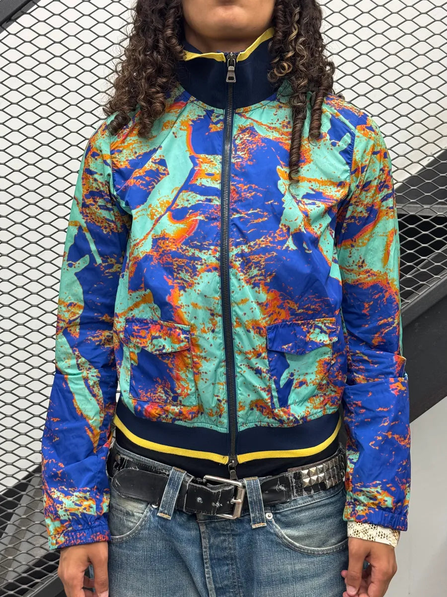2000s Prada Linea Rossa Multicolor Abstract Thermal Jacket NeKjrvt 1
