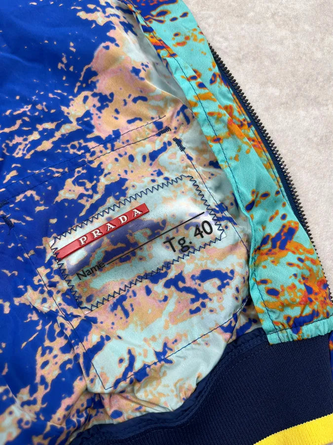 2000s Prada Linea Rossa Multicolor Abstract Thermal Jacket NeKjrvt 9