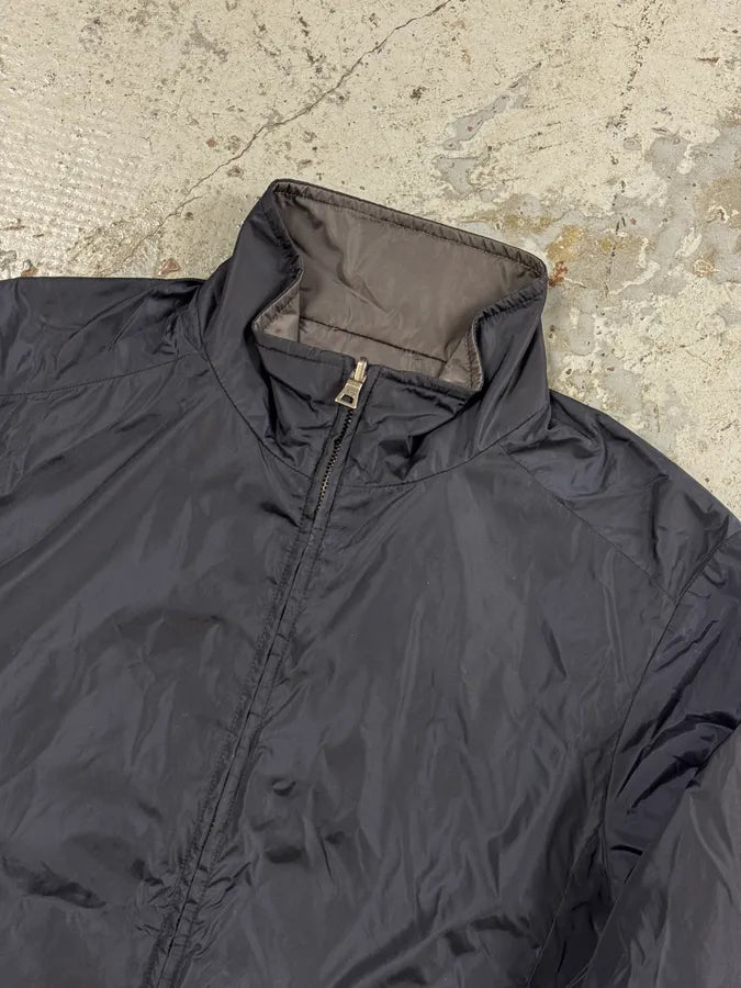 2000s Prada Linea Rossa Navy & Grey Reversible Nylon Jacket vGogNWV 10