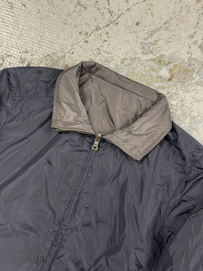2000s Prada Linea Rossa Navy & Grey Reversible Nylon Jacket vGogNWV 11