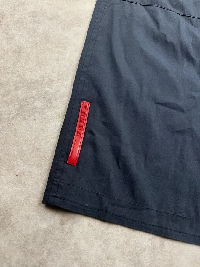 2000s Prada Linea Rossa Navy Back Pocket Technical Light Pants mGLQbqY 8