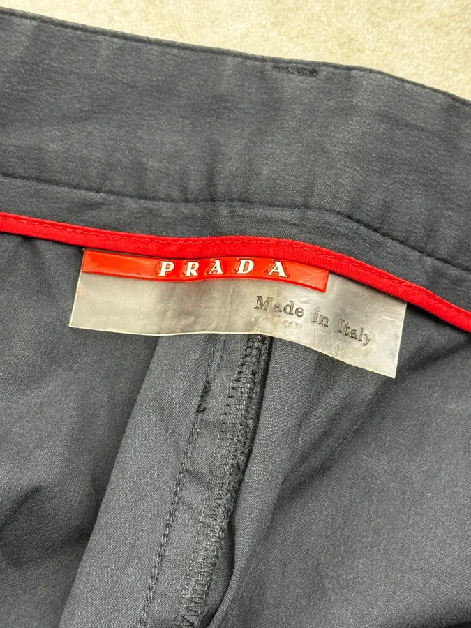 2000s Prada Linea Rossa Navy Back Pocket Technical Light Pants mGLQbqY 9