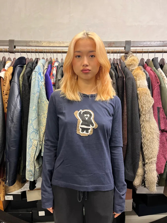 AW2004 Prada Linea Rossa Navy Human Longsleeves QQohylZ 1