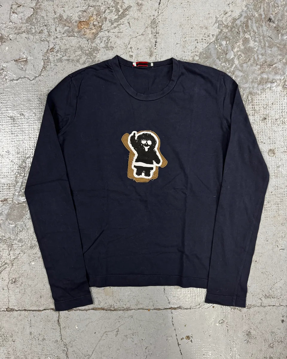 2000s Prada Linea Rossa Navy Human Longsleeves QQohylZ 0