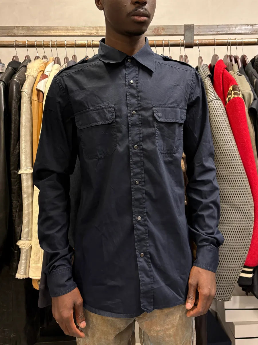 2000s Prada Linea Rossa Navy Italian Shirt